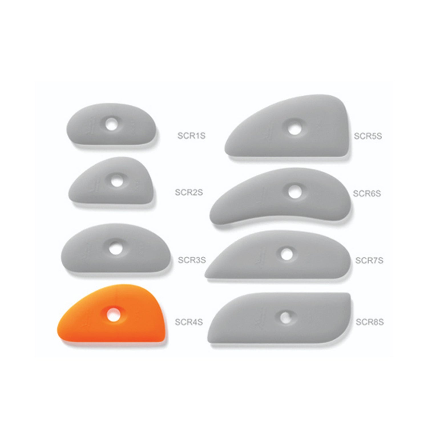 Xiem Tools Soft Orange Silicone Clay Rib 4 SCR4-O-10196 Group Bhoomi Pottery 3