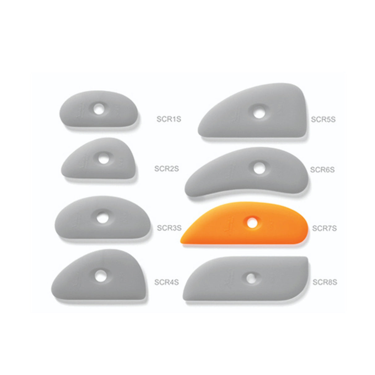 Xiem Tools Soft Orange Silicone Clay Rib 7 SCR7-O-10199 Group Bhoomi Pottery 3